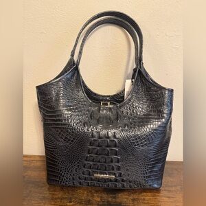 NWT Brahmin Black Melora Alden Road Leather tote